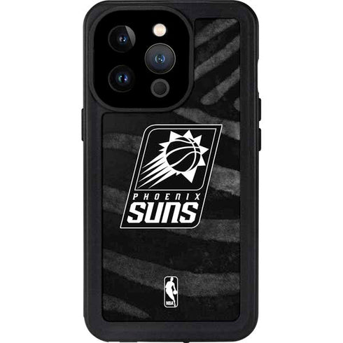 NBA Phoenix Suns Black Animal Print iPhone 15 Pro Waterproof Case